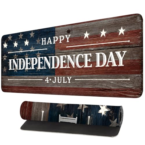 Mouse Pad, Large Anti-Slip with Stitched Edges Desk Mat Desktop Laptop Computer Desk Keyboard Mat,Table Protector Blotter Mat (National Flag, 31.5" x 11.8") - color: National Flag, size: 31.5" x 11.8"