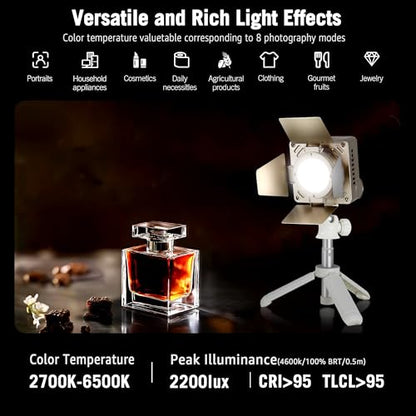 NiceVeedi Pocket RGB Fill Light, Portable Bi-Color Handheld Light, 2700K-6500K, CRI 95+, 12 Effects, 5000mAh Battery with Fast Charging Spotlight for Photography/Vlog/YouTube/Tiktok/Ins