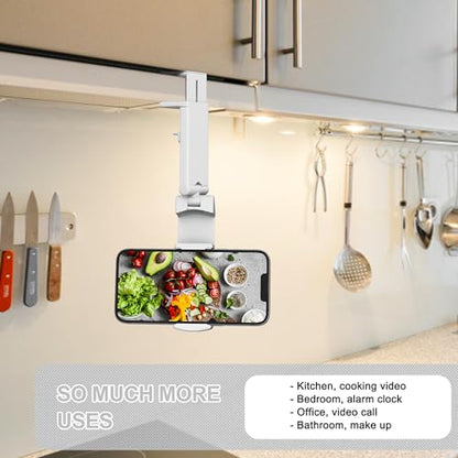 Perilogics Airplane Phone Holder Mount Universal in Flight Hands Free Viewing with Multi-Directional Dual 360 Degree Rotation. The Go-to Choice for Frequent Flyers and Travelers’ Favorite. - color: Blue / White