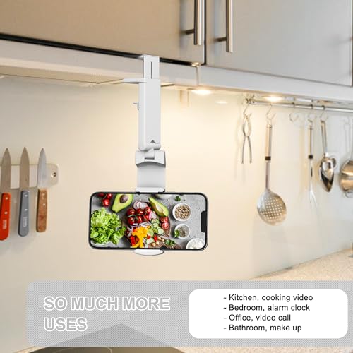 Perilogics Airplane Phone Holder Mount Universal in Flight Hands Free Viewing with Multi-Directional Dual 360 Degree Rotation (White) - color: White