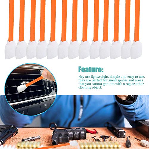 Wellgler's 5.11" Foam Cleaning swabs,lint Free Foam Swab,for Electronics, Cameras, Optical Lenses or Inkjet Printers,DTF Printhead Cleaning（50pcs） - color: orange 50