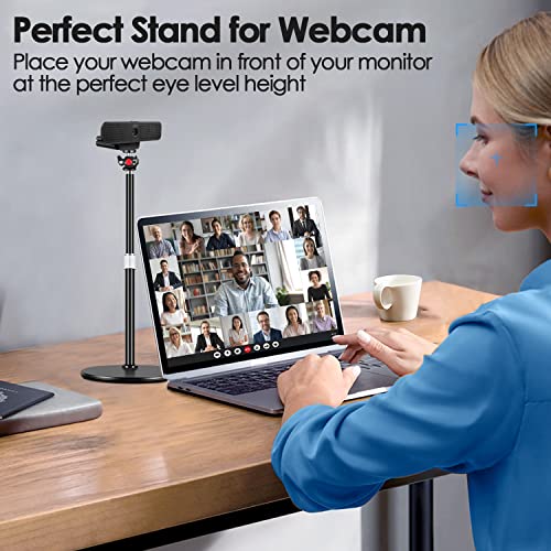 Webcam Tripod Stand for Desk: Webcam Stand for Logitech Brio | C920 | C922 | C615 | C930e - Height & Angle Adjustable Desktop Tripod for Light & 1/4" Thread for Live Streaming | Video Calling - size: 9.2''-15.5''