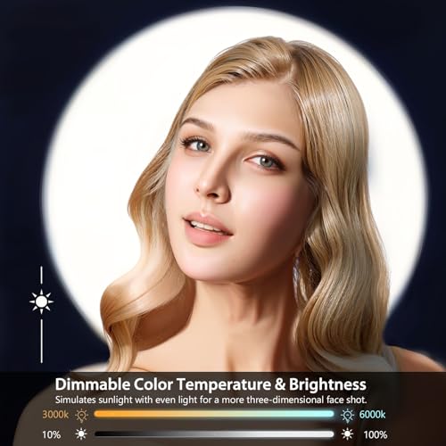 MACTREM 14in Large Ring Light with 71" Tripod Stand/Phone Clip,LCD Display 40W 6000K Full-Screen Selfie Ring Light for Live Stream, YouTube, TikTok, Video Recording, Makeup,Barber,Tattoo,Photography - size: 14 inch with Tripod Stand