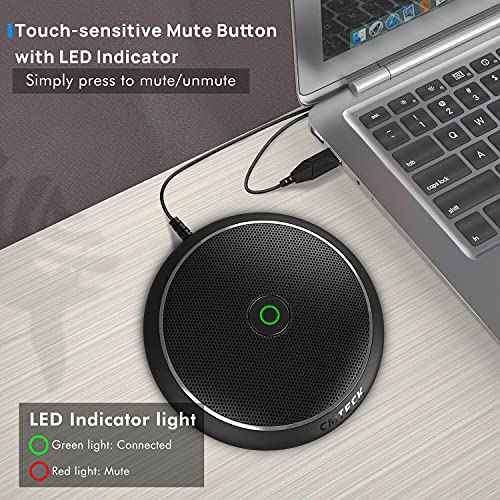 CMTECK Conference USB Microphone, Computer Desktop Mic with Mute Function, Omnidirectional Condenser PC Mic for Video,Streaming, Skype, Plug & Play Compatible with MacOS X Windows (No Speaker) - color: WITHOUT SPEAKER（ dark black）