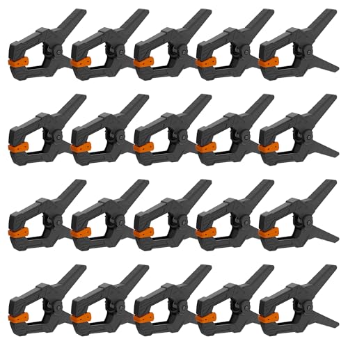 AMARTISAN 20-Pack Spring Clamps 3-inch, Small Heavy Duty Clips for Crafts, Backdrop Stand, Woodworking, Photography Studios, 1.77 Inch Mouth Opening - style: 3" Pack of 20