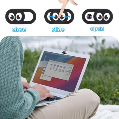 Thin Webcam Cover Slide, 8PCS Phone Camera Cover Laptop Camera Blocker Slider Strong Adhesive Protect Privacy Security Compatible with Tablet Desktop PC Smartphones(Eye) - color: Eye