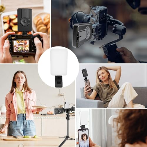 Yunseity Fill Video Conference Light, 3000-6500K, 5 Lighting Modes, 360° Rotation, Rechargeable Selfie Light for Laptop Vlog with Phone, for Photographers, Remote Workers