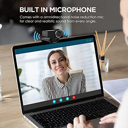 AUSDOM AW635 HD 1080p Webcam with Microphone, Plug & Play USB Streaming Webcam 60° Wide Angle with Low Light Correction for PC Mac Computer Laptop Online Class Zoom Webex Skype Google Meet Teams - style: Webcam with Cover
