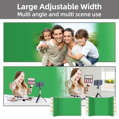 7.87ft x 13.12ft Green Screen Backdrop Kit with Stand, Adjustable Background with Heavy Duty Stand, Large Collapsible Backdrop for Studio Photography, Video Shooting, Live Streaming, Gaming