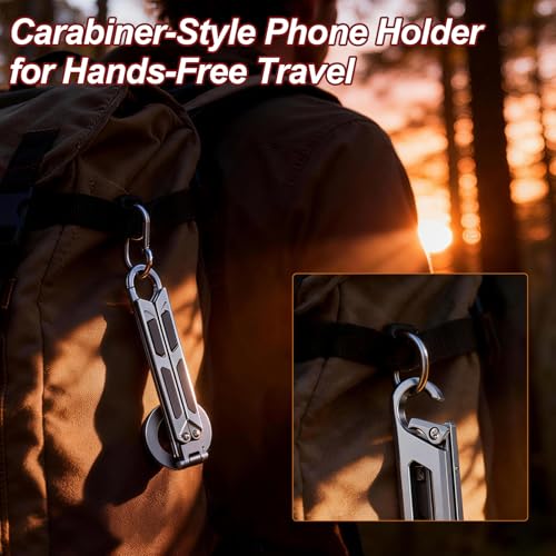 Magnetic Tripod for iPhone iPad, 2-in-1 Portable Phone Stand with Carabiner for Travel Gym, Selfie Stick Tablet Holder Strong Magnet Quick Mount Compatible with iPhone 17 16 15 14 13 12 iPad Series