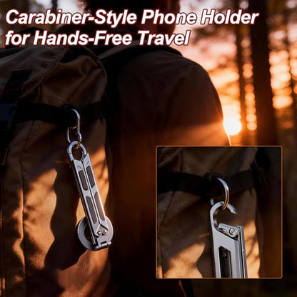 Magnetic Tripod for iPhone iPad, 2-in-1 Portable Phone Stand with Carabiner for Travel Gym, Selfie Stick Tablet Holder Strong Magnet Quick Mount Compatible with iPhone 17 16 15 14 13 12 iPad Series