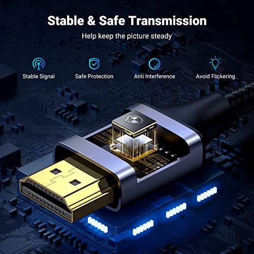 UGREEN 4K Micro HDMI to HDMI Cable 6.6FT, Aluminum Shell Braided 18Gbps 4K 60Hz HDR 3D ARC Compatible with GoPro Hero 7 6 5 Raspberry Pi 5 Portable Monitor Camera Nikon Yoga 3 Pro - size: 6.6FT