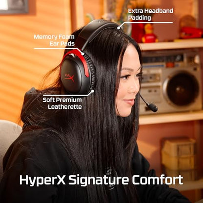 HyperX Cloud III S – Wireless Gaming Headset for Multi-Platform, 2.4GHz, Bluetooth, Battery Life up to 120 Hours 2.4GHz / 200 Hours Bluetooth, 53mm Angled Drivers, Detachable Mic – Black - color: Black