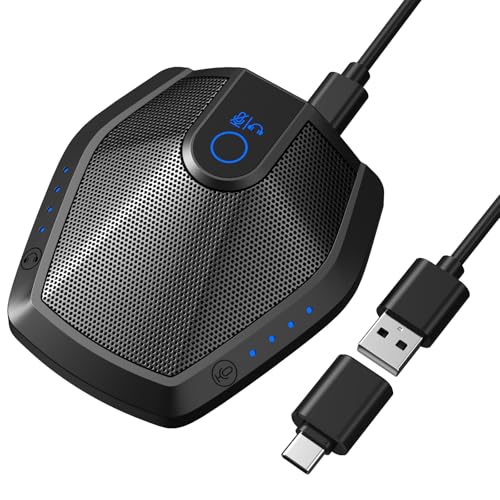 TONOR Conference Microphone with AI Noise Canceling, USB Mic for Teleconference, Condenser Mic for Work at Home, Volume Adjustment, Compatible with Windows and Mac, Desktop PC and Laptop, G11 PRO - style: Pro-Microphone with Typc C Adapter