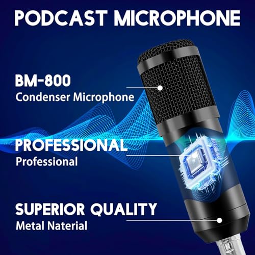ALSO GO Podcast Equipment Bundle, Podcast Microphone Bundle with BM-800 Microphone & V8s Sound Card, Recording Studio Equipment for Singing, Gaming, Live Streaming and YouTube Tiktok - size: 1*BM800 Microphone