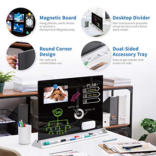 Audio-Visual Direct Magnetic Memo White Board Planner for Reception & Office (Divider, Black) - color: Black, size: Divider