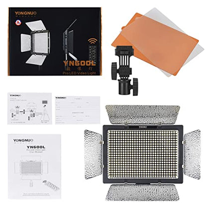 YONGNUO YN600L Pro LED Video Light LED Studio Light, with 5600K Color Temperature and Adjustable Brightness, for Canon Nikon Pentax Olympus Samsung Panasonic JVC etc. Black