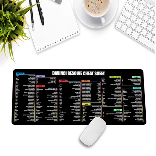 Davinci Resolve Windows PC Shortcuts Mouse Pad, Desk Mat for, Extended Keyboard & Mousemat for Video Editing, Essential Computer Accessories for Study, Work, and Reference Purposes KMH - color: DaVinci Resolve