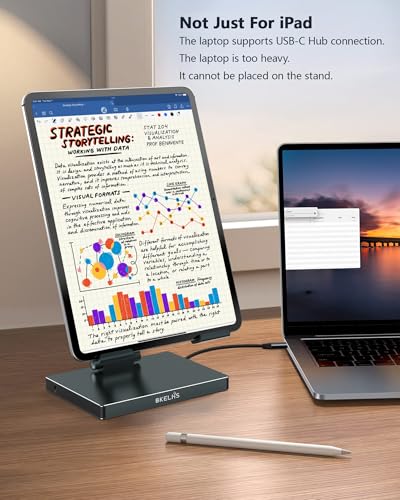 2026 iPad Pro USB C Hub Stand, Adapter for iPad Pro M5 M3 M4 13 12.9 11 Inch iPad Air Docking Station 4K 60Hz HDMI, SD/TF Card Reader, 3 USB 3.0 Port, 3.5mm Audio, iPad mini A16 Galaxy Tablet Dock