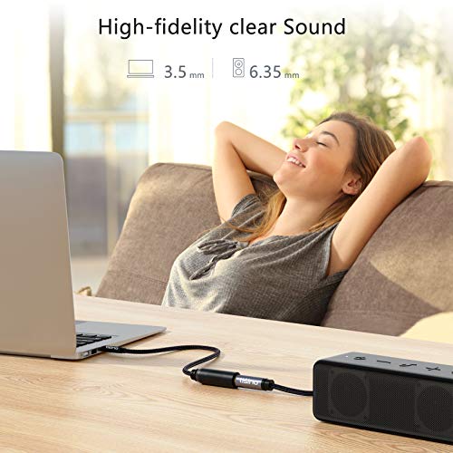 Tisino 1/4 to 3.5mm Adapter, 1/4" Female to 1/8" Male Stereo Audio Adapter for Headphone, Amplifiers, Guitar, Amp etc. - 10ft/3m - size: 10 feet