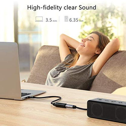 Tisino 1/4 to 3.5mm Adapter, 1/4" Female to 1/8" Male Stereo Audio Adapter for Headphone, Amplifiers, Guitar, Amp etc. - 10ft/3m - size: 10 feet