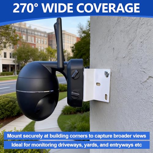 Security Camera Mount Kit, Corner Mount Bracket for Security Cameras, CCTV Surveillance Camera Holder Adapter Compatible with Eufy, Reolink, Tapo and AOSU PTZ Cameras, White (1 Pack) - size: 1 Pack