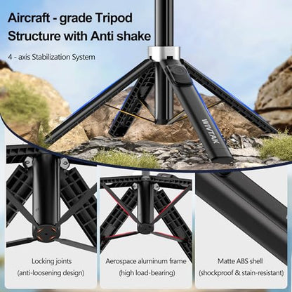 Auto Face Tracking Selfie Stick Tripod for iPhone, Minimalist 360° Rotating AI Tracking Tripod with Wireless Control, 60" Extended Phone Holder for Content Creation Vlogging, Live Streaming - style: basic