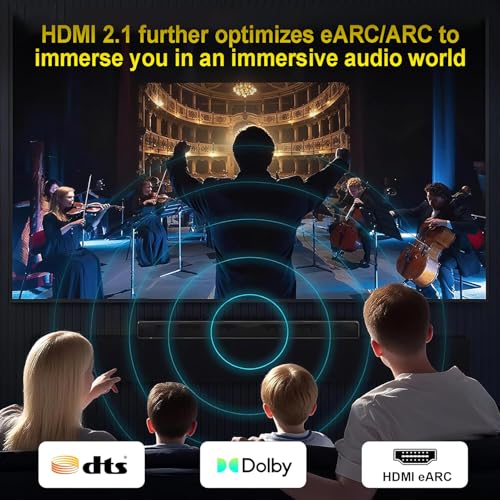 10K 8K HDMI Cable 2.1 12.5FT, Gold-Plated Ultra High Speed Military Grade Nylon Braided HDMI Cord (8K@60Hz 7680x4320, 4K@120Hz) Supports Dynamic HDR 10 eARC 3D Dolby Atmos, Compatible with Roku/TV/PS5 - size: 13Feet