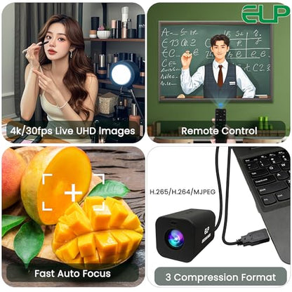 ELP 21X Zoom 4K 30fps USB Camera 1080P 60fps HDMI USB Webcam Autofocus Manual Focus PC Web Cam H.265 H.264 High Speed Web_Camera for Church Streaming Video Conference (21X Zoom) - style: 21X Zoom