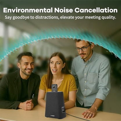 KanDao Meeting Ultra Standard - 360° 4K All-in-One Video Conference Camera, AI Tracking, 8 Noise-Cancelling Mics, Build-in System, Works with Zoom, Google Meet, Microsoft Teams - Plug & Play - color: black- grey