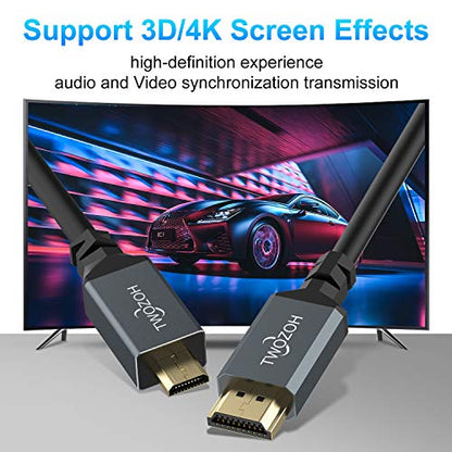 Twozoh Micro HDMI to HDMI Coiled Cable, Coiled Micro HDMI to Full HDMI Cable Support HDMI 2.0, 3D 4K UHD, 1080p (Extend up to 1.5M) - color: Coiled, size: 5Ft