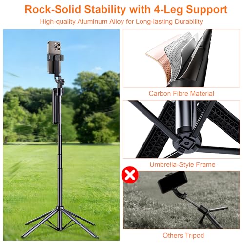 71" Auto Face Tracking Tripod with Ring Light, 360° Rotation Phone Tripod with Remote & No App Required, Extendable Selfie Stick Tripod for iPhone/Camera, Live Streaming Equipment for TikTok/YouTube - size: Tripod with 2 Ring Lights