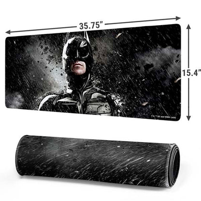 Skinit Extra Large Gaming Mouse Pad - Officially Licensed The Dark Knight Rises Raining Design with Stitched Edges, Waterproof, Non-Slip Rubber Base, Desk Mat for Keyboard & Mouse, 35.75" x 15.4" - color: Black - DRKNTR03, size: 35.75" x 15.4"