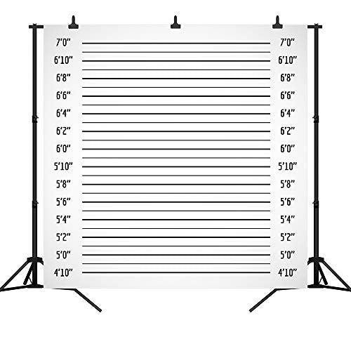6x8ft Police Lineup Photography Backdrop Black line Mugshot Decor Photo Background for Party Banner Children Game Vinyl Studio Prop - size: 6'X8'