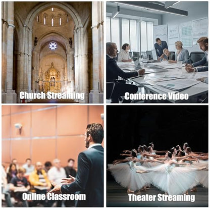 4K Conference Room Camera,PTZ Camera 20X Optical Zoom with IP/USB3.0/HDMI/RS232/RS485 for IP Live Streaming Video Conference and Church Education