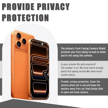 Front Camera Cover Compatible for iPhone 17/17 Air /17 Pro/17 Pro Max,Webcam Cover Protect Privacy and Security,Not Affect Face ID, 2 Pack-Silver - color: Silver