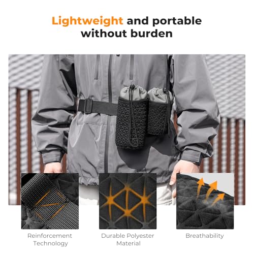 K&F CONCEPT 4 Pack Camera Lens Pouch Set, Drawstring Lens Protective Bag, Camera Lens Case for DSLR SLR Lens