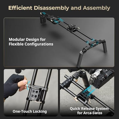 SmallRig Classic Shoulder Rig Kit, Lightweight & Portable (2.98 lb), Dual Handles 15mm Rods, Shoulder Mount Video Rig with Quick Release for Arca, for SmallRig Follow Focus, for DSLR, for Filmmaking - style: Classic