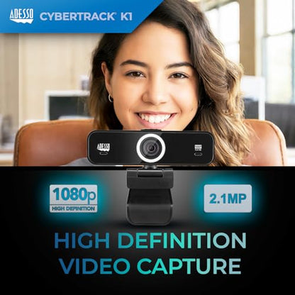 1080P Webcam with Microphone Full HD USB Web Camera with Adjustable View Angle, Noise Cancellation, Plug & Play Compatibility, Perfect for Zoom, Skype, Teams, Conferencing, and Content Creation