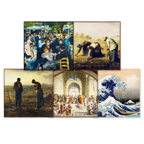 Large [5 Pack] World Best Classic Art Collection 3 - Ultra Premium Quality Clean & Clear Microfiber Cleaning Cloths (Best for Camera Lens, Glasses, Screens, and All Lens.) - color: Classic Art Collection 3, size: 5 Pack