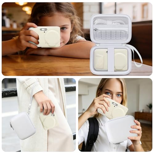 Case for Kodak PIXPRO FZ45 Digital Camera (Hard Case + Soft Silicone Cover) | Kodak PIXPRO FZ45 Digital Camera Hard Carrying Case and Soft Silicone Protective Case with Removable Lens Cover, White - color: White