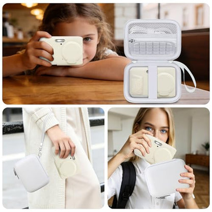 Case for Kodak PIXPRO FZ45 Digital Camera (Hard Case + Soft Silicone Cover) | Kodak PIXPRO FZ45 Digital Camera Hard Carrying Case and Soft Silicone Protective Case with Removable Lens Cover, White - color: White