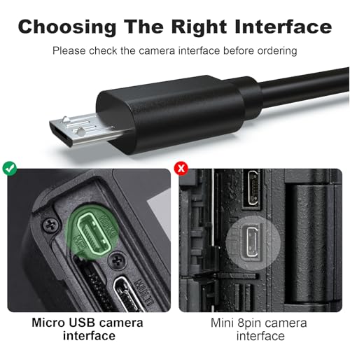 Camera USB Cable Compatible with Sony Alpha A6000 A6600 A6500 A6300 A6400 A5100 A5000, A77II A7IIK A99II, Cyber-Shot DSCHX200V, DSCHX400, DSCHX80, DSC-WX800 Data Charger Cord, 5FT
