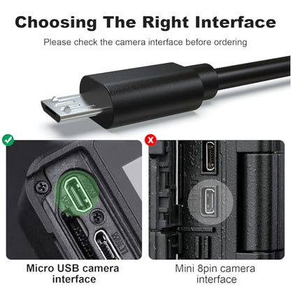 Camera USB Cable Compatible with Sony Alpha A6000 A6600 A6500 A6300 A6400 A5100 A5000, A77II A7IIK A99II, Cyber-Shot DSCHX200V, DSCHX400, DSCHX80, DSC-WX800 Data Charger Cord, 5FT