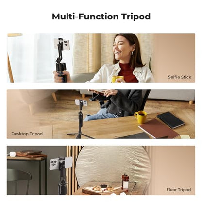 K&F CONCEPT 71“ Auto Face Tracking Tripod, 360° Rotation Selfie Stick with 2 Fill Lights, Gesture Remote Control for Vlogging, Live Streaming Video Recording, Compatible with iPhone Android Pocket 4/3 - style: With 2 Fill Lights
