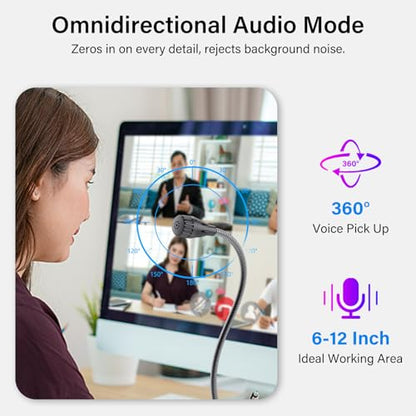 USB Microphone for PC, Plug & Play Computer Mic with Noise Cancelling & Mute, Flexible Gooseneck Desktop Mic for Podcasting, Streaming, Video Conferences, Compatible with Windows & Mac - color: Black 3