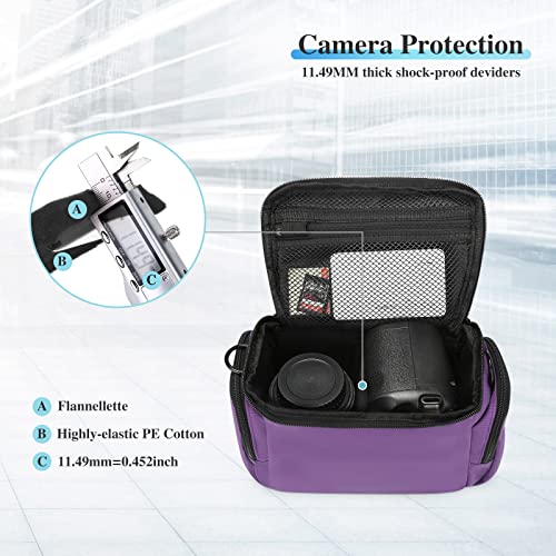 G-raphy Camera Case Bag DSLR SLR Bag for Canon, Nikon, Sony,Panasonic, Olympus and etc - color: Purple