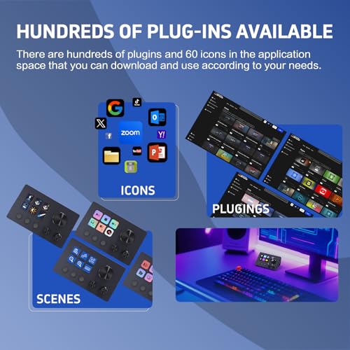 ActionRing Streaming Macro Keypad, Stream Controller Deck, Gaming Shortcut Keyboard, with 6 Customizable LCD Shortcut Keys, 3 Buttons and 3 Dials, Trigger Actions in OBS/Twitch/YouTube, For office workers and Content creaters,Windows 10/Mac14.0 (N3 Black)