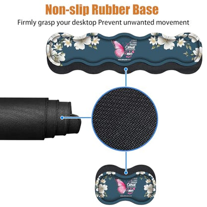 Ergonomic Keyboard Wrist Rest & Mouse Pad Wrist Rest Set, Large XXL Gaming Desk Mat 31.5"x 11.8" with Non-Slip Base for Home Office Study Gaming, Floral Butterfly Quote Bible Verse Philippians 4:13 - color: Butterfly Quote Bible Verse Philippians 4:13