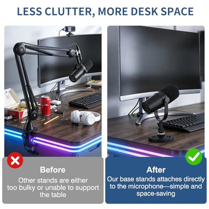 Desktop Microphone Stand for Shure MV7i/MV7x,Secure & Space-Saving Desk Stand for Shure MV7i and MV7x Podcast Mic,Detachable microphone base with locking nut - size: for Shure MV7i/MV7x